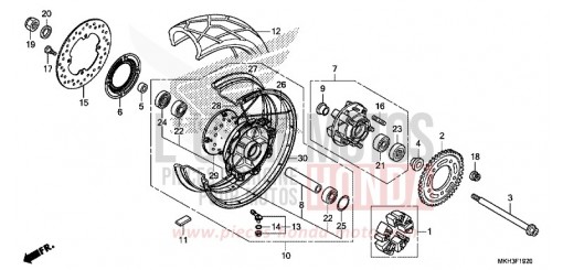 ROUE ARRIERE ADV750H de 2017